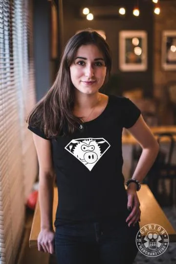 Koszulka damska SUPER DZIK black