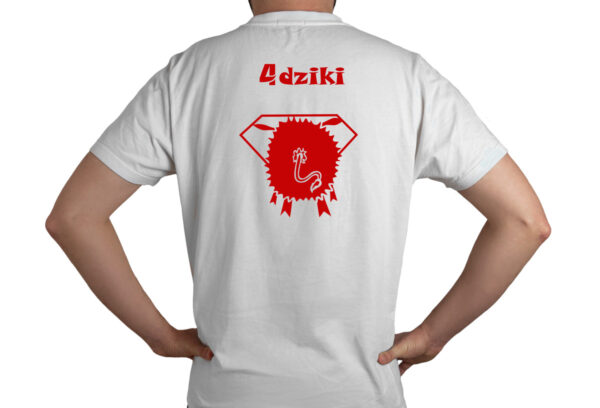 4Dziki koszulka biała t-shirt SUPERDZIK - tył